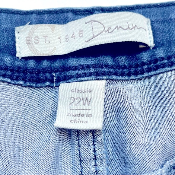 EST 1948 Denim blue skinny jeans size 22 wide - Picture 2 of 5